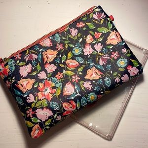 Flowered and clear pouch
